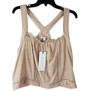 NWT Dance & Marvel Taupe Lace Tank Top Womens Large DMT40846‎